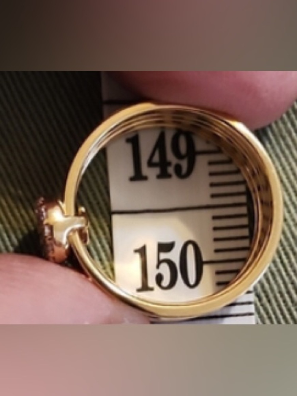 Authentic Fendi Crystal Multi (7) Band Ring Gold Tone Size 6–6.5 Wide Statement - Picture 6 of 7